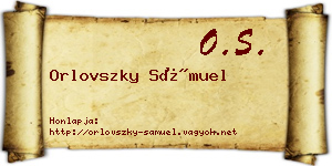 Orlovszky Sámuel névjegykártya